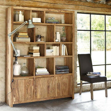 open bookshelf rack in solid wood